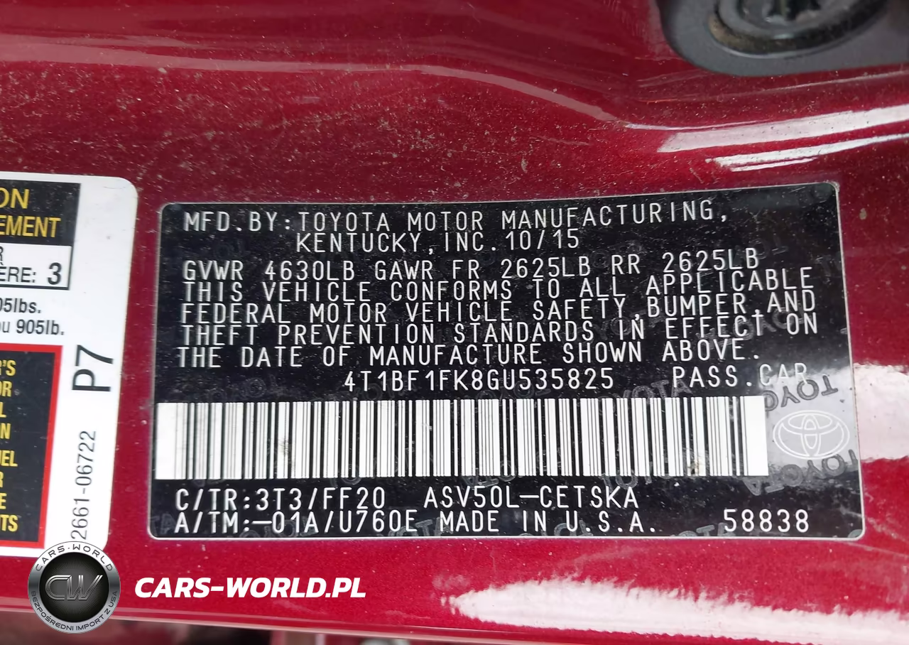 2016 Toyota Camry Se VIN:4T1BF1FK8GU535825 - 9