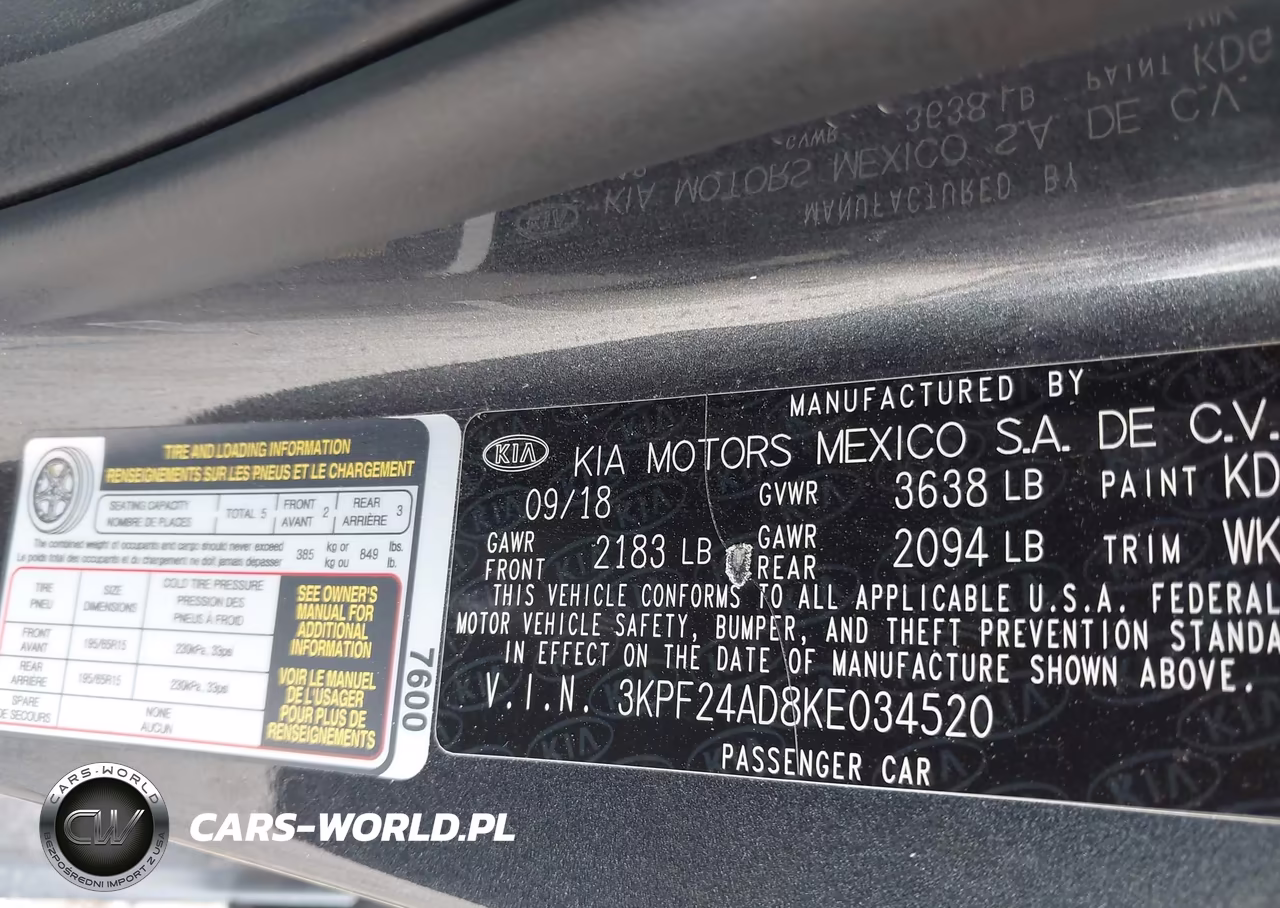 2019 Kia Forte Fe VIN:3KPF24AD8KE034520 - 9