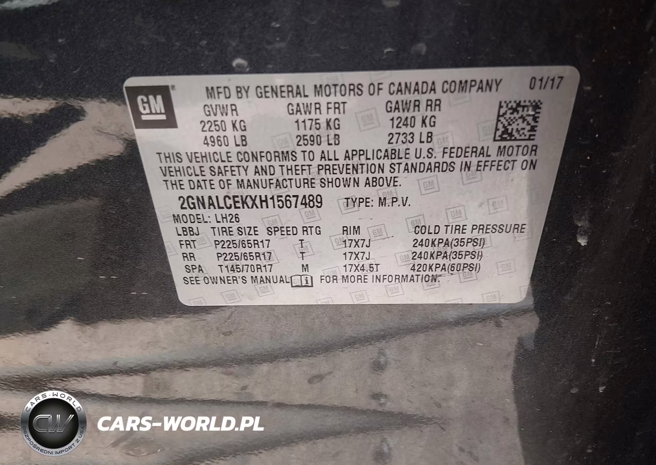 2017 Chevrolet Equinox Lt VIN:2GNALCEKXH1567489 - 9