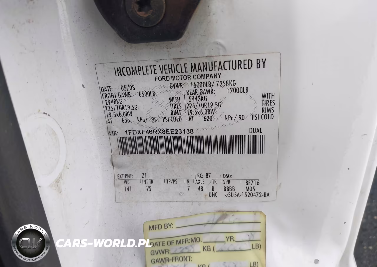 2008 Ford F-450 Chassis Xl-Xlt VIN:1FDXF46RX8EE23138 - 8