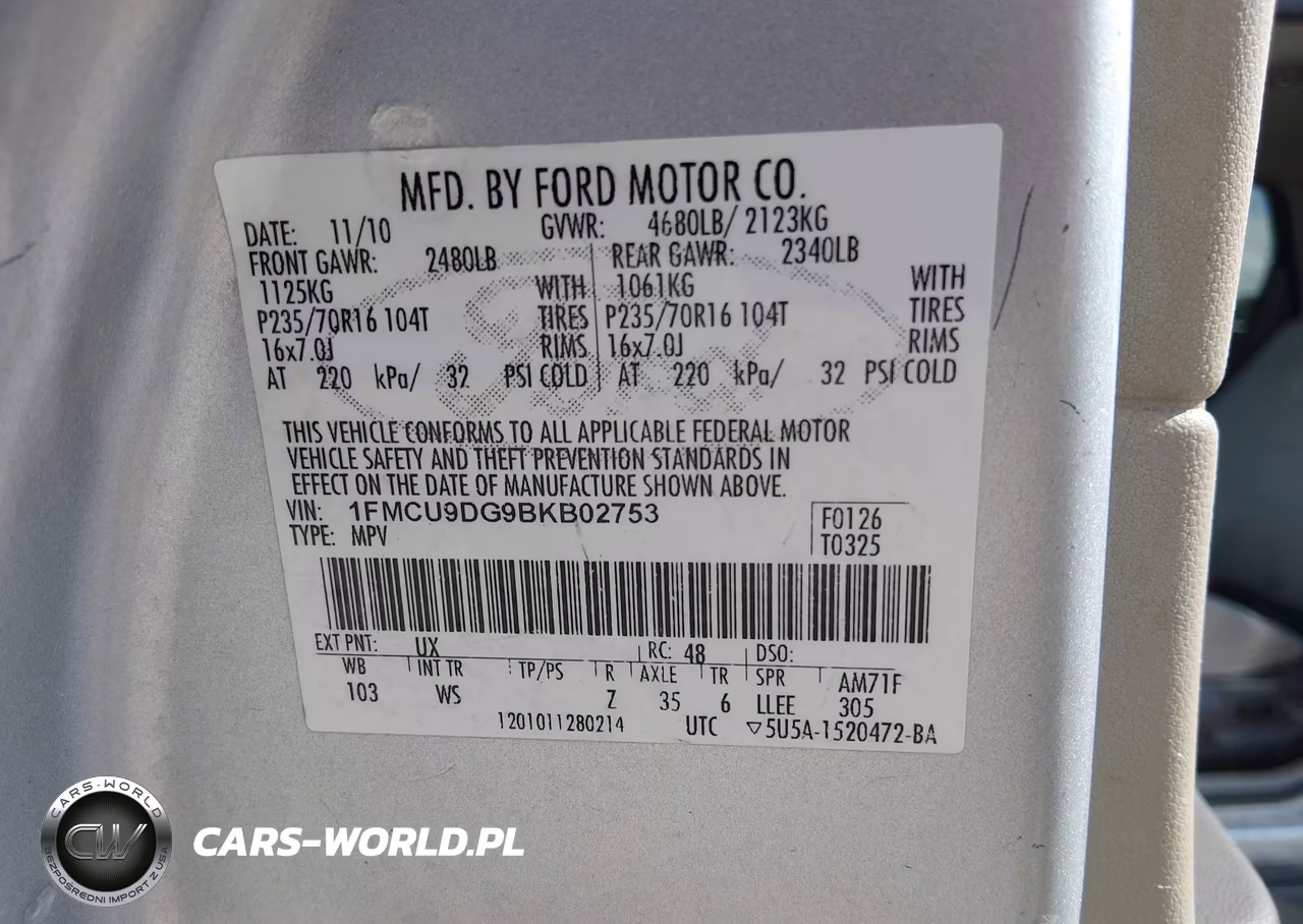 2011 Ford Escape Xlt VIN:1FMCU9DG9BKB02753 - 9