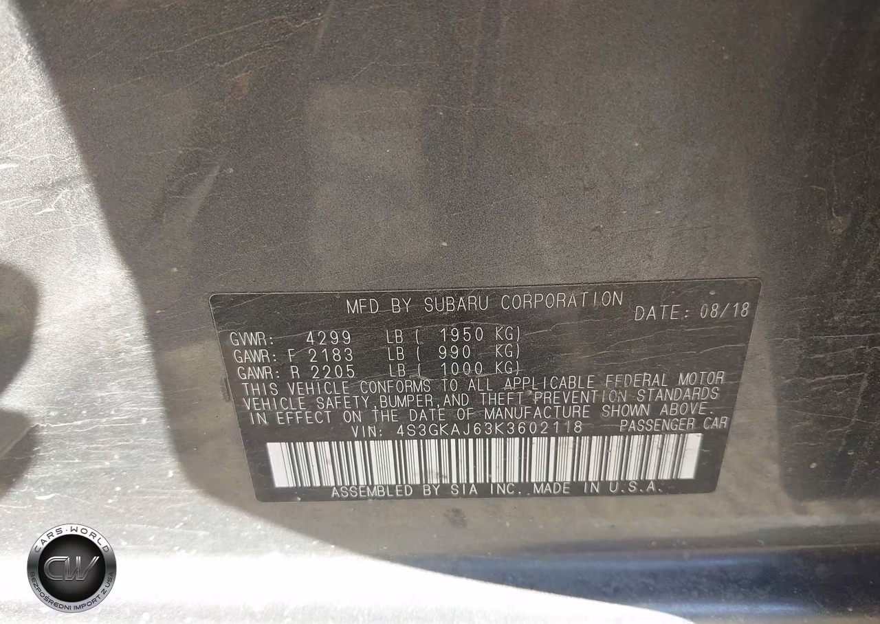 2019 Subaru Impreza 2.0I Sport VIN:4S3GKAJ63K3602118 - 9