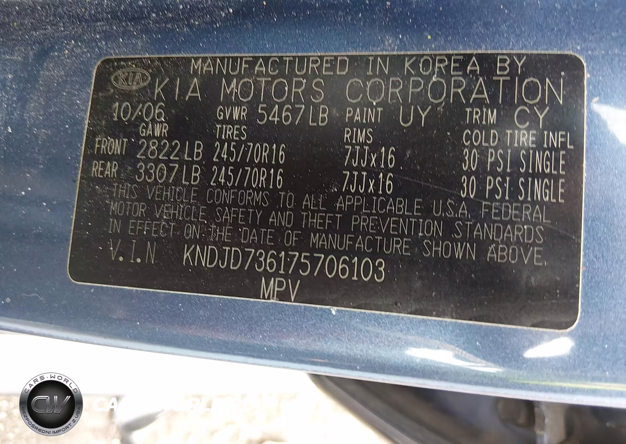 2007 Kia Sorento Ex VIN:KNDJD736175706103 - 9