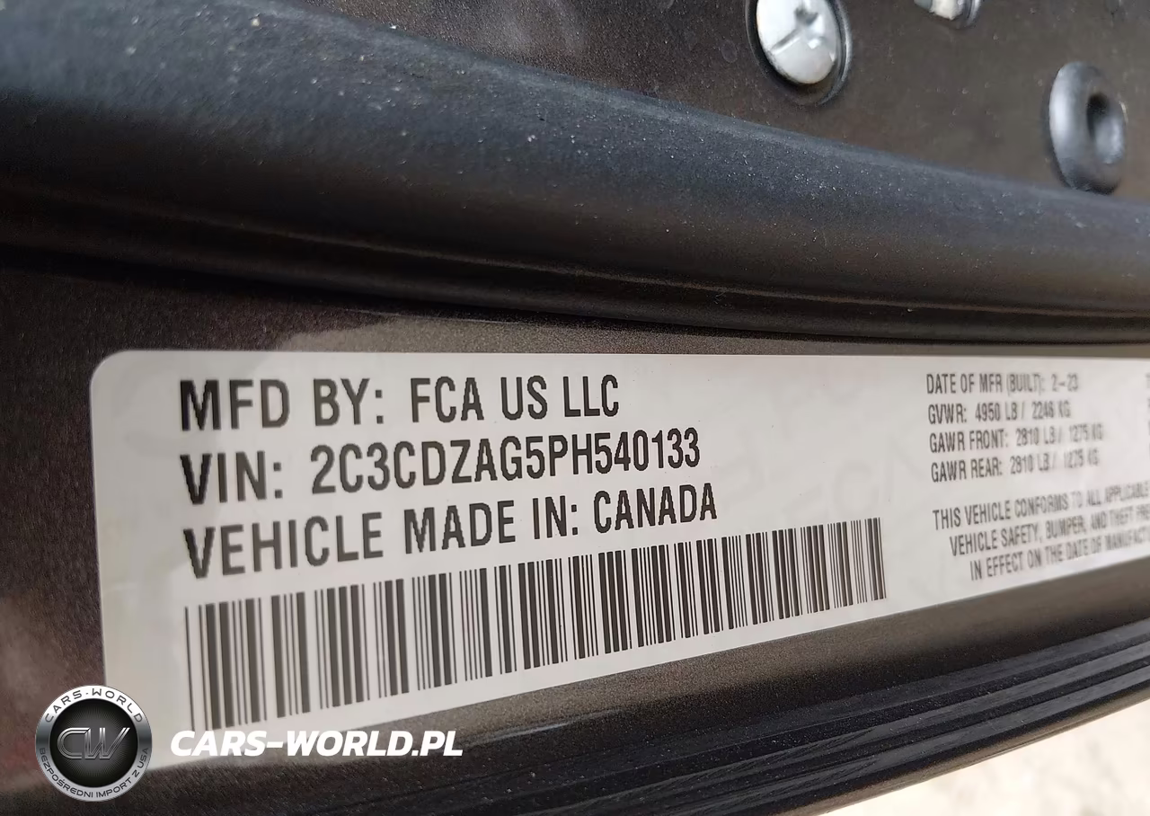 2023 Dodge Challenger Sxt VIN:2C3CDZAG5PH540133 - 9