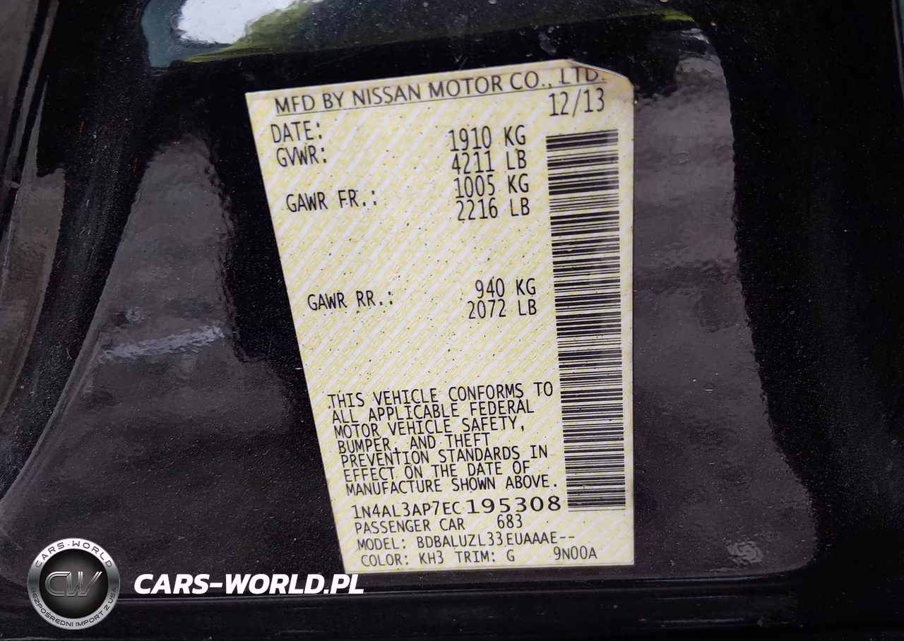 2014 Nissan Altima 2.5 Sv VIN:1N4AL3AP7EC195308 - 9