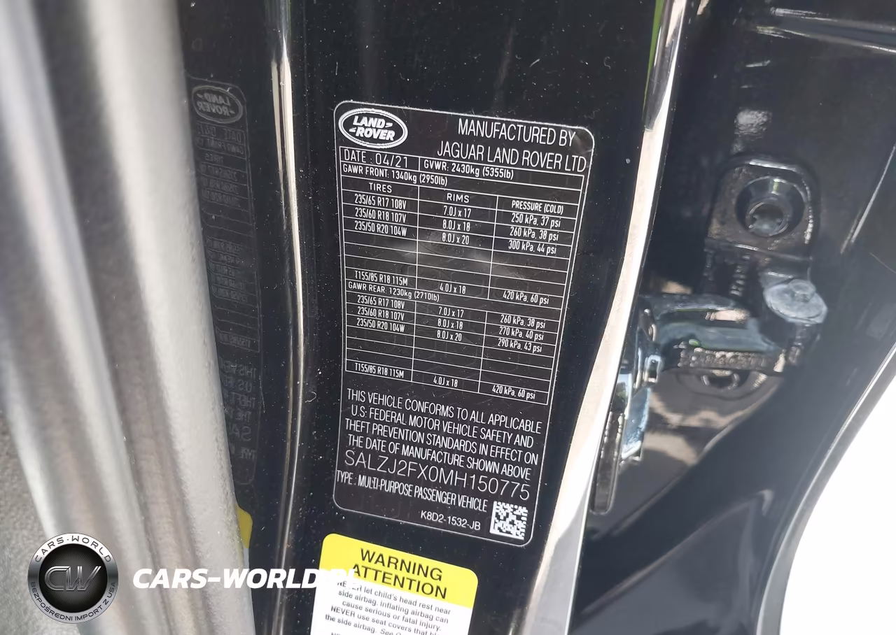 2021 Land Rover Range Rover Evoque S VIN:SALZJ2FX0MH150775 - 9