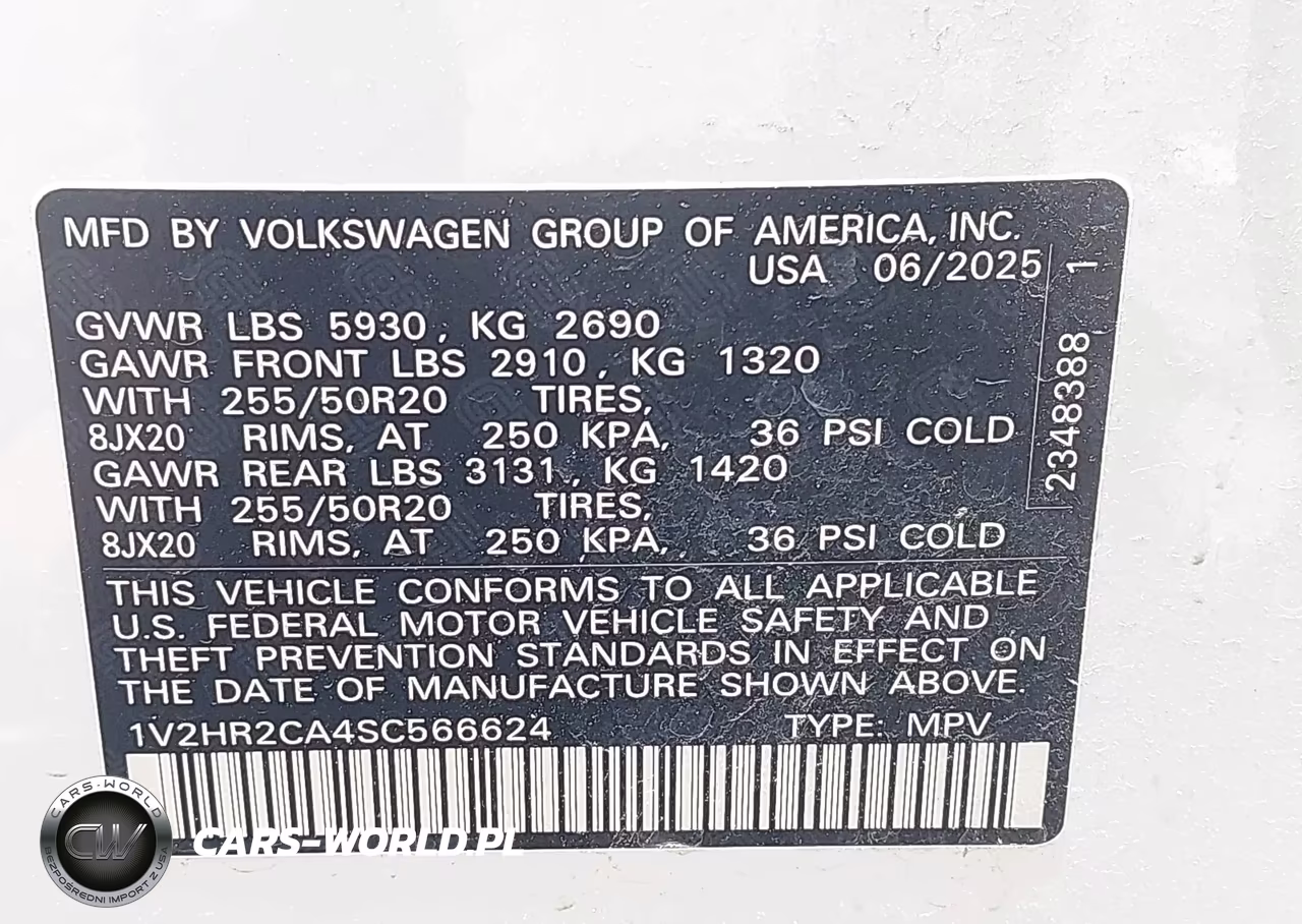 2025 Volkswagen Atlas 2.0T Se W-Technology VIN:1V2HR2CA4SC566624 - 9