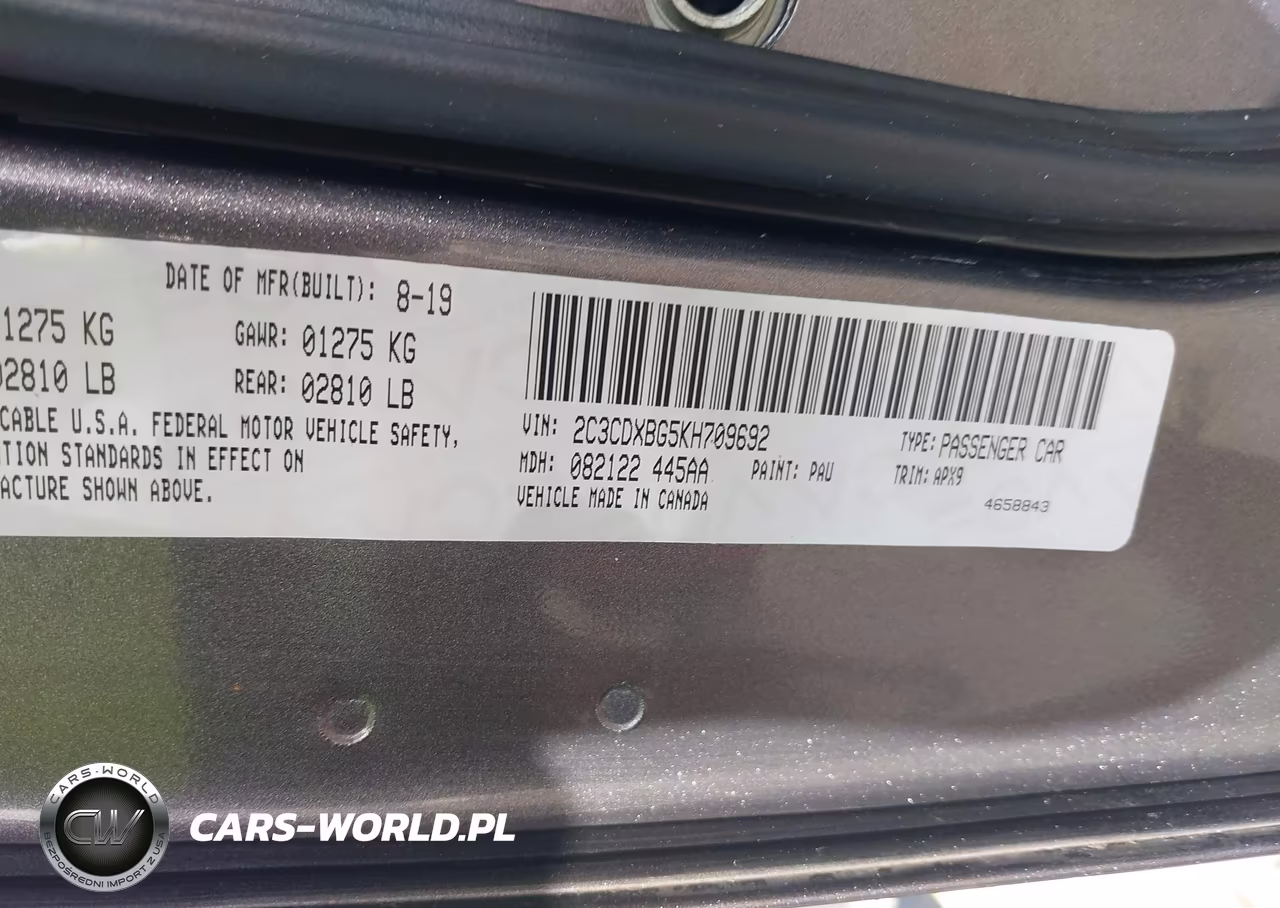 2019 Dodge Charger Sxt Rwd VIN:2C3CDXBG5KH709692 - 9