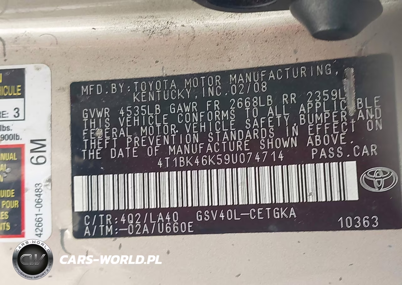 2009 Toyota Camry Xle V6 VIN:4T1BK46K59U074714 - 9