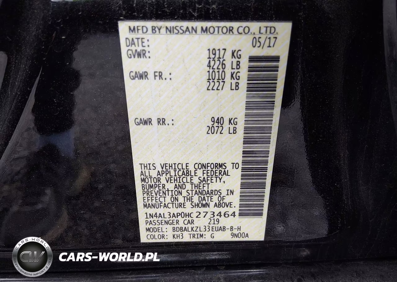 2017 Nissan Altima 2.5 Sv VIN:1N4AL3AP0HC273464 - 9