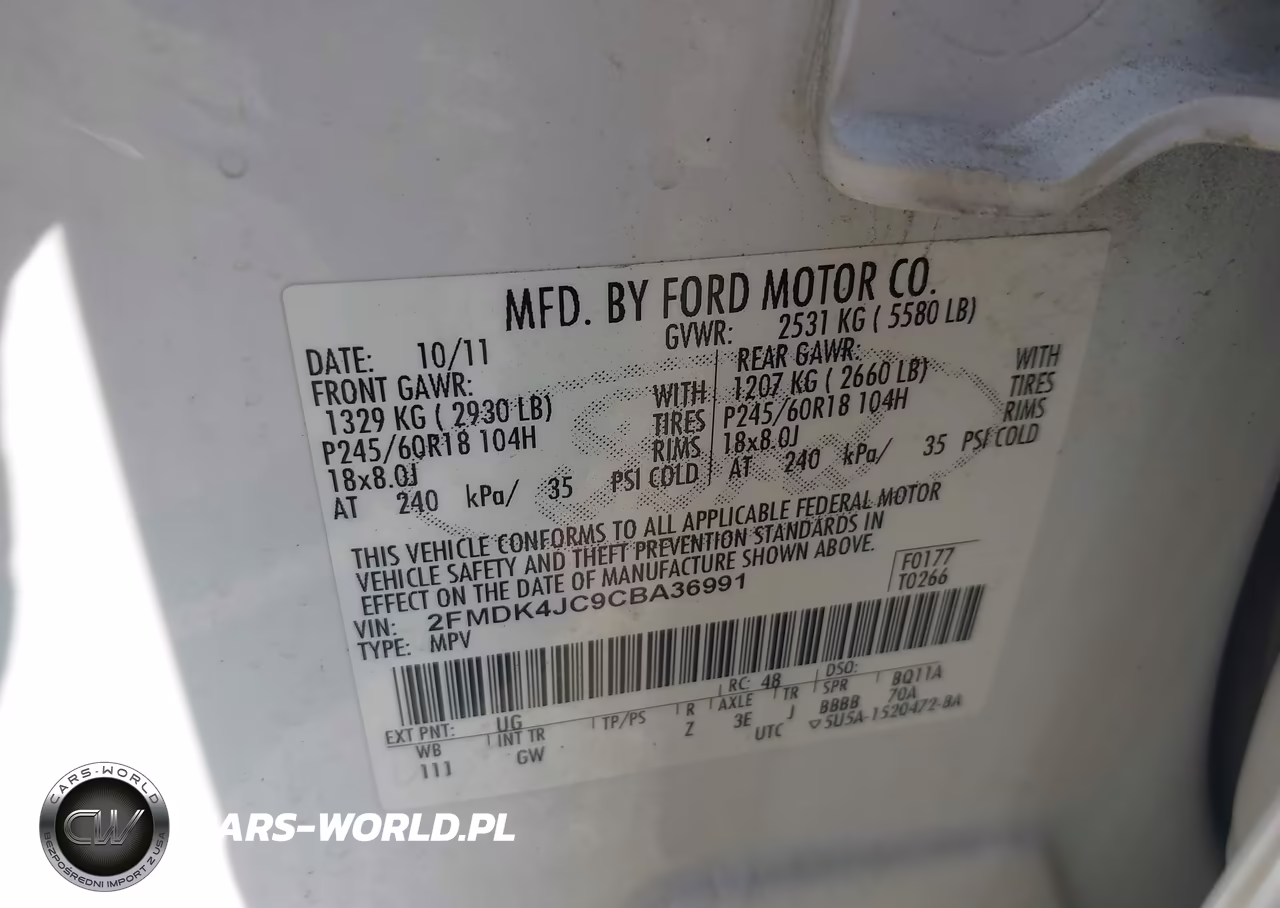 2012 Ford Edge Sel VIN:2FMDK4JC9CBA36991 - 9