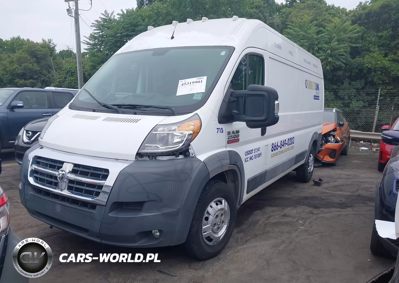 2017 Ram Promaster 2500 High Roof 159 Wb VIN:3C6TRVDG9HE530789 - 2
