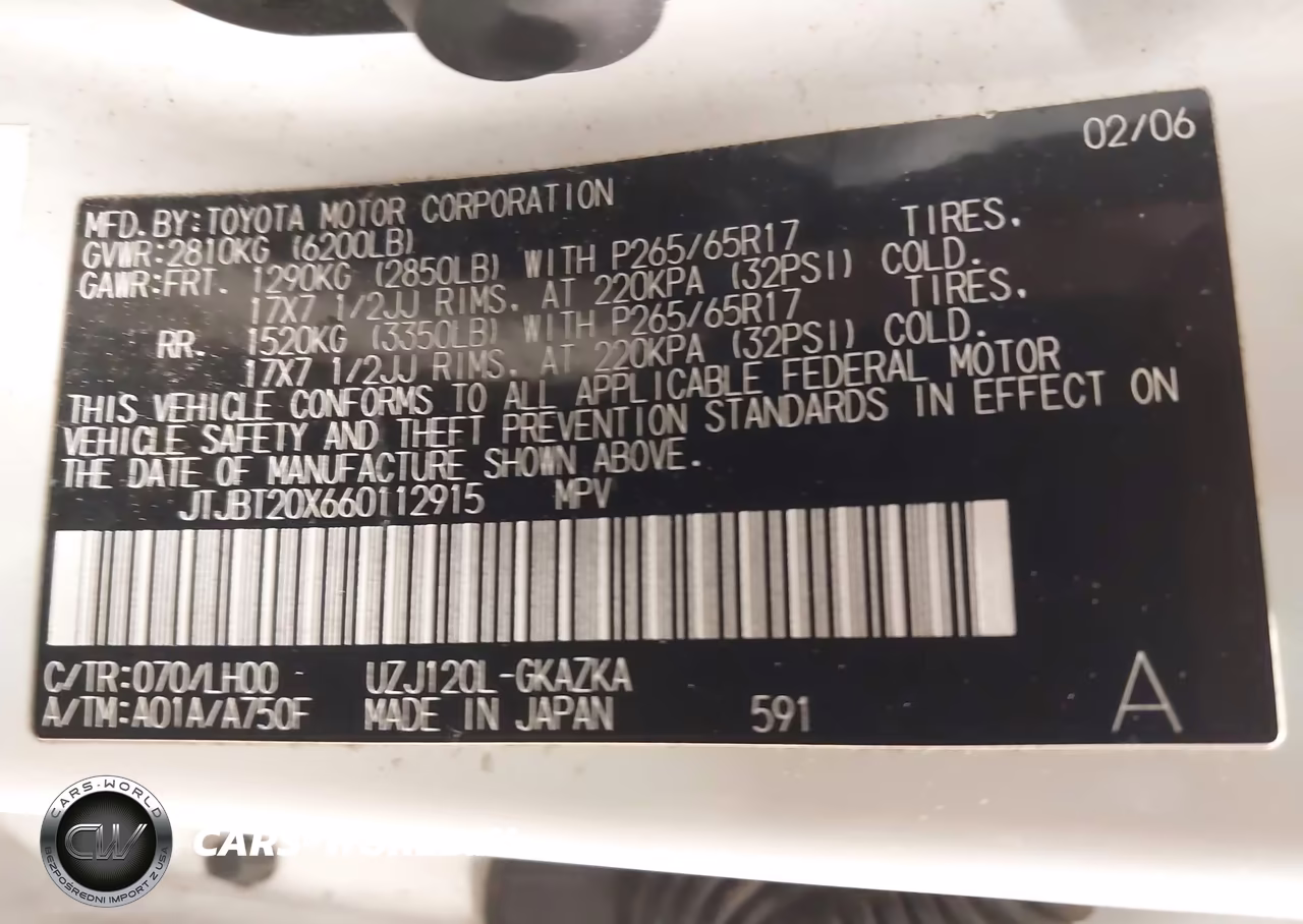 2006 Lexus Gx 470 VIN:JTJBT20X660112915 - 9