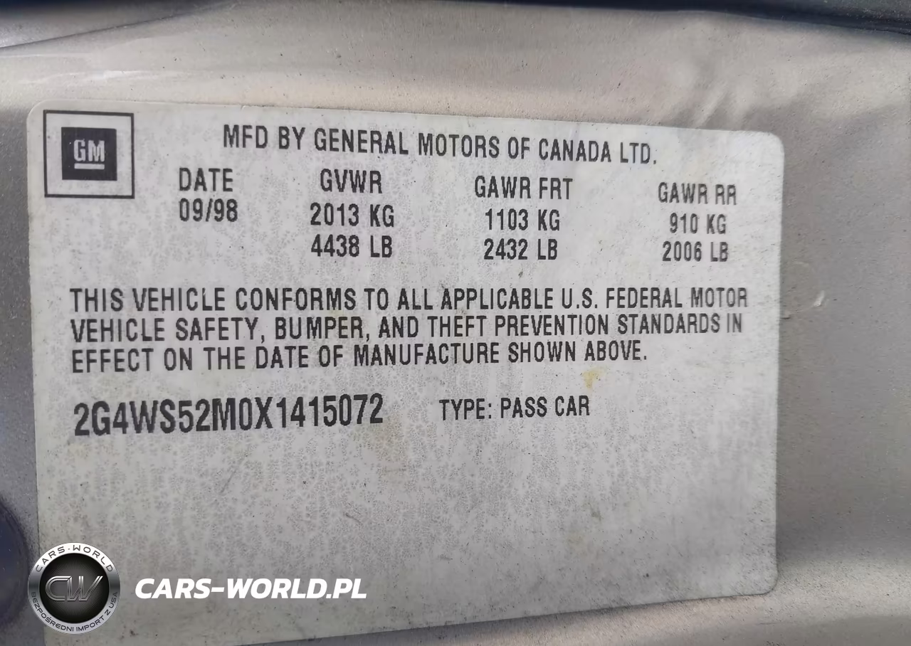 1999 Buick Century Custom VIN:2G4WS52M0X1415072 - 9