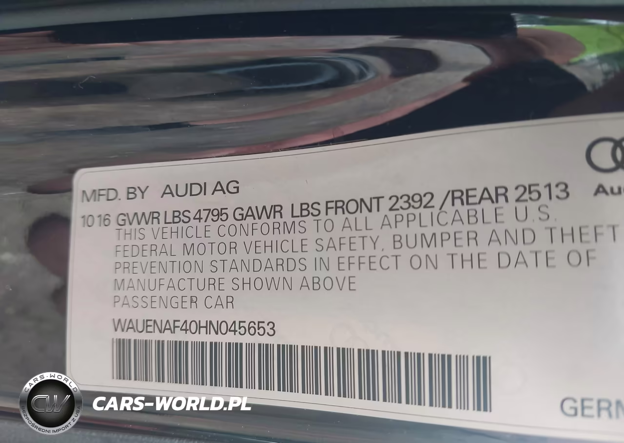 2017 Audi A4 2.0T Premium VIN:WAUENAF40HN045653 - 9