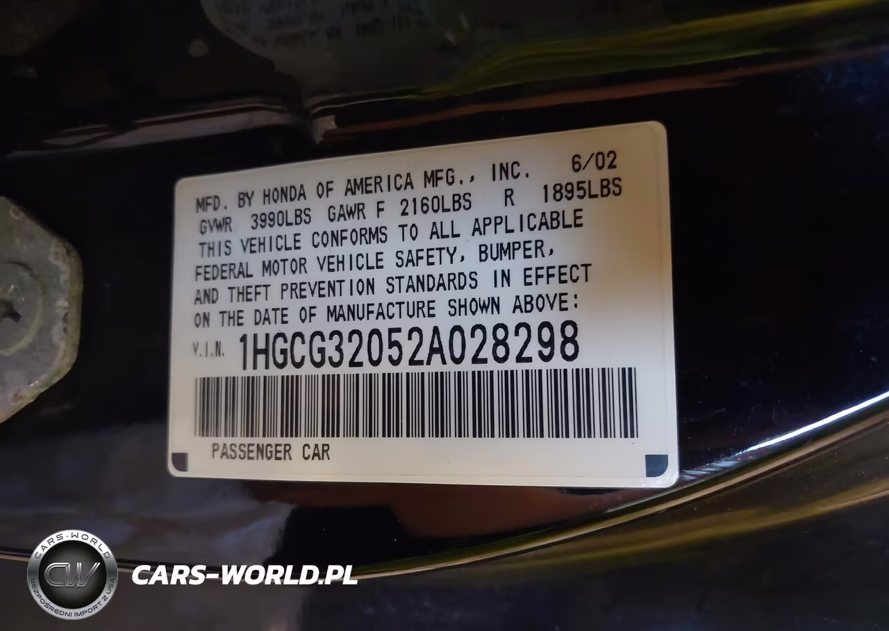 2002 Honda Accord 2.3 Se VIN:1HGCG32052A028298 - 9