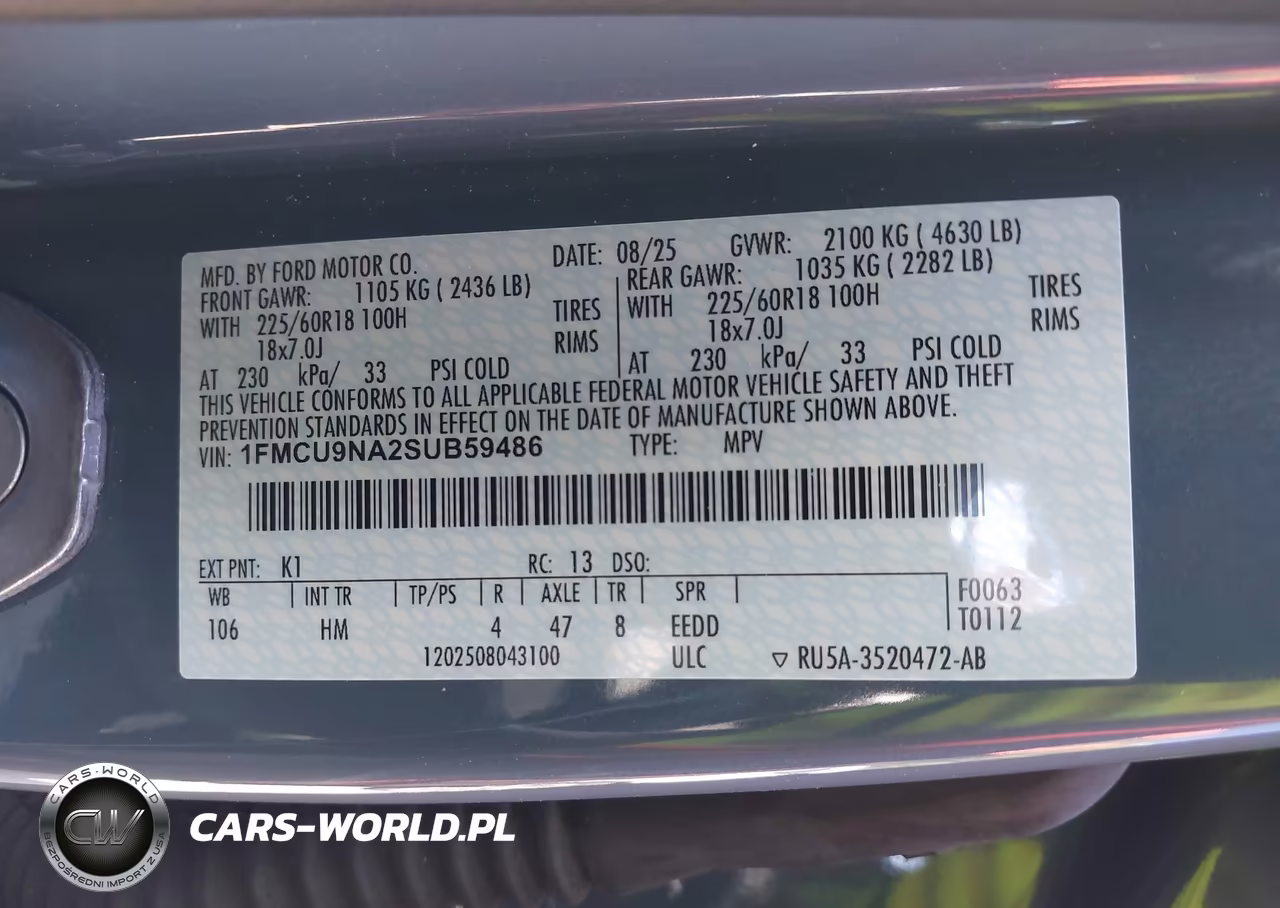 2025 Ford Escape St-Line Select VIN:1FMCU9NA2SUB59486 - 9