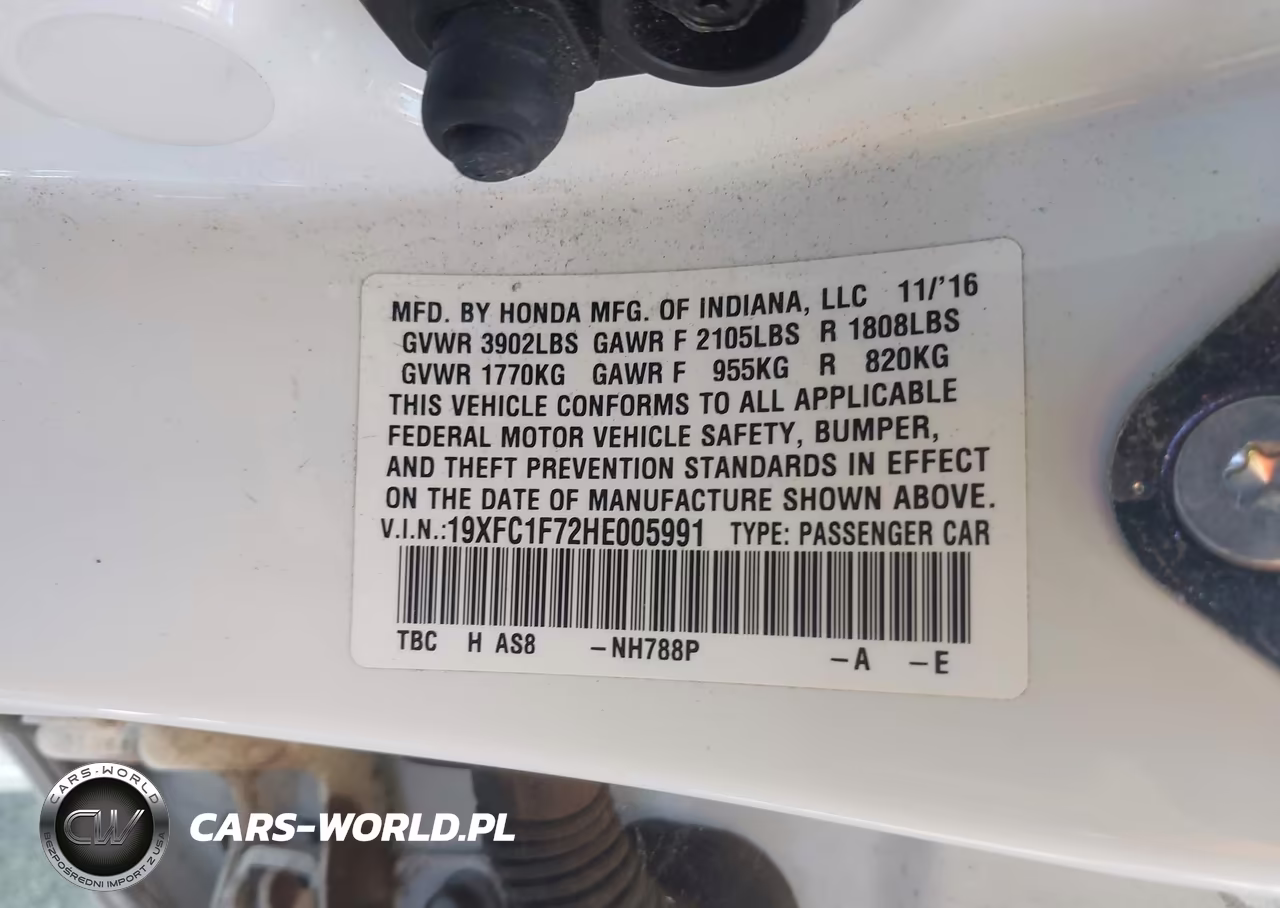 2017 Honda Civic Ex-L VIN:19XFC1F72HE005991 - 9