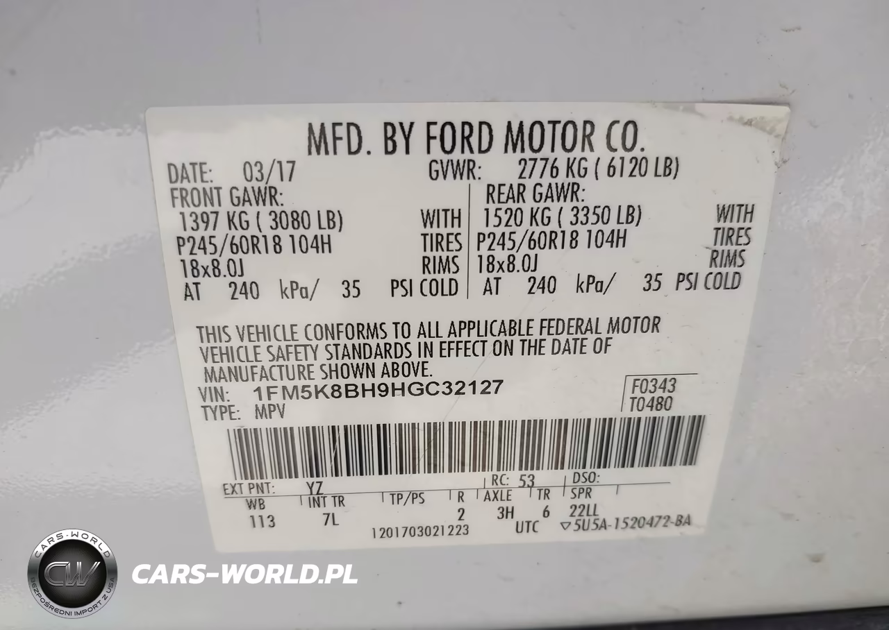 2017 Ford Explorer VIN:1FM5K8BH9HGC32127 - 9