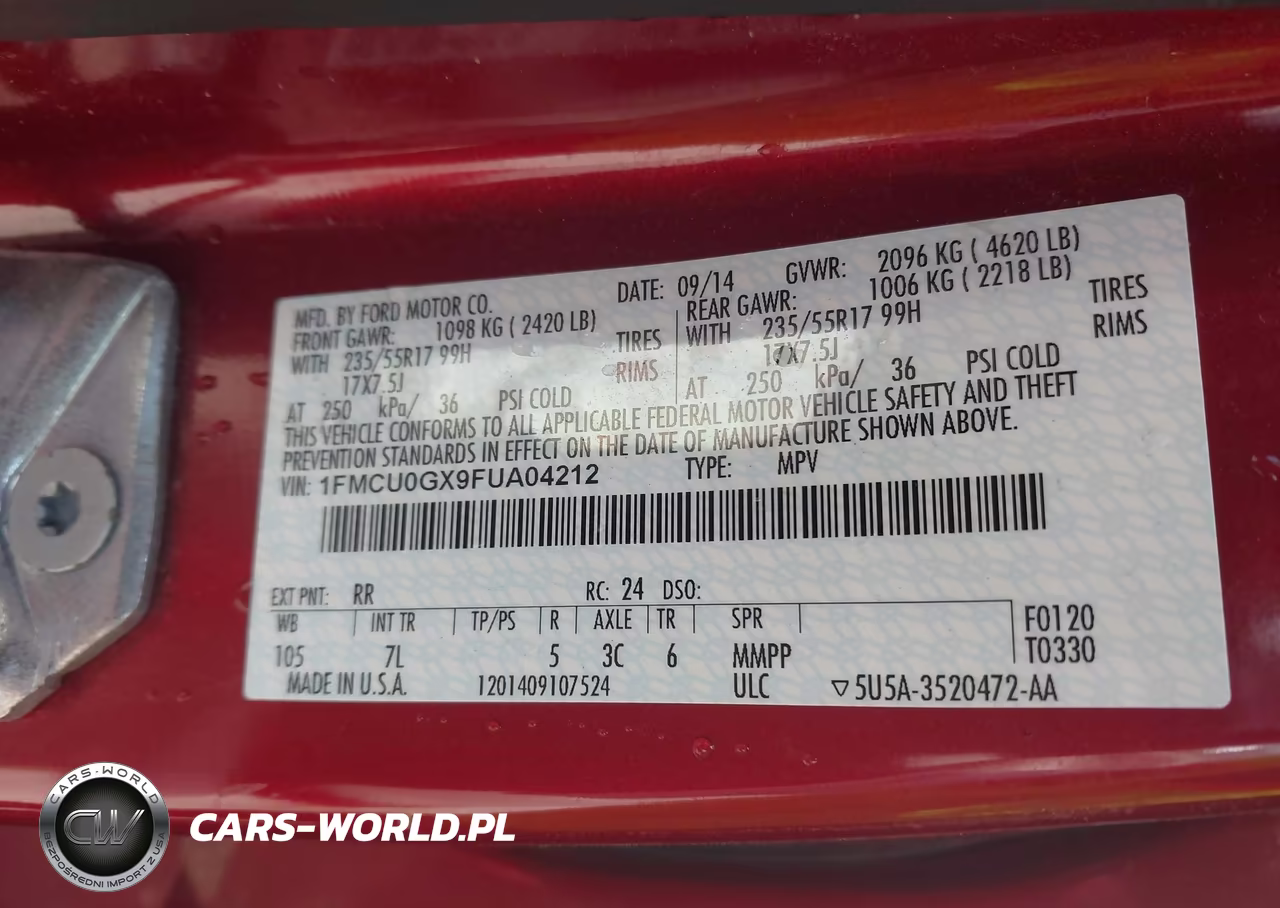 2015 Ford Escape Se VIN:1FMCU0GX9FUA04212 - 9