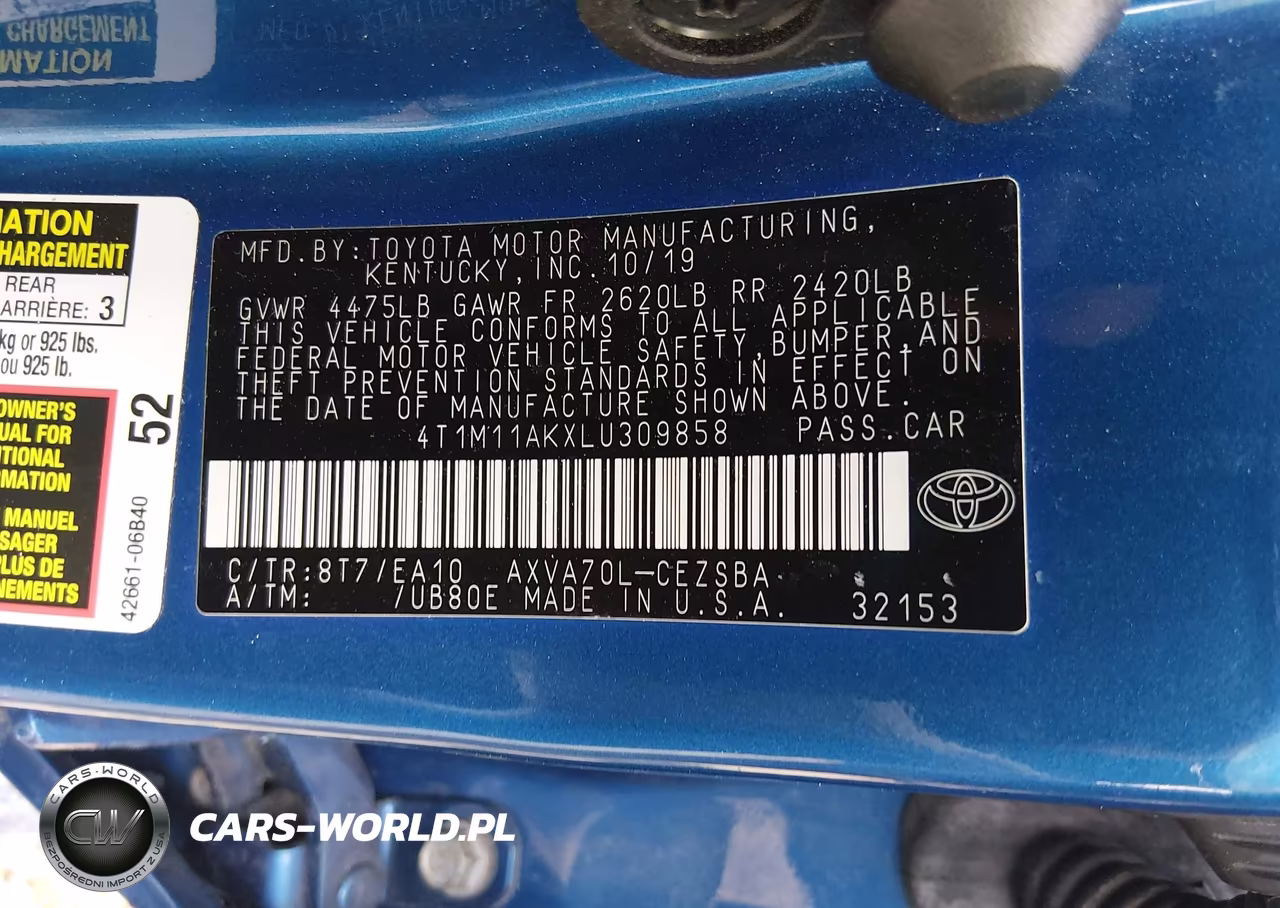 2020 Toyota Camry Se VIN:4T1M11AKXLU309858 - 9