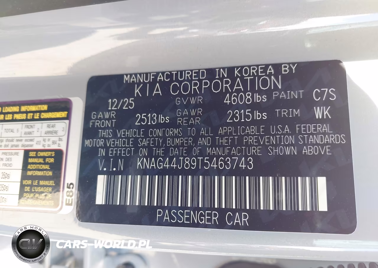 2026 Kia K5 Gt VIN:KNAG44J89T5463743 - 9