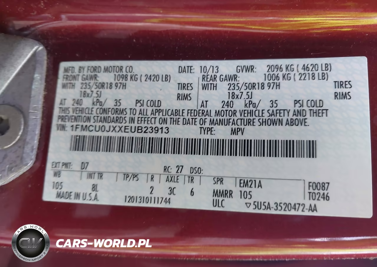2014 Ford Escape Titanium VIN:1FMCU0JXXEUB23913 - 9