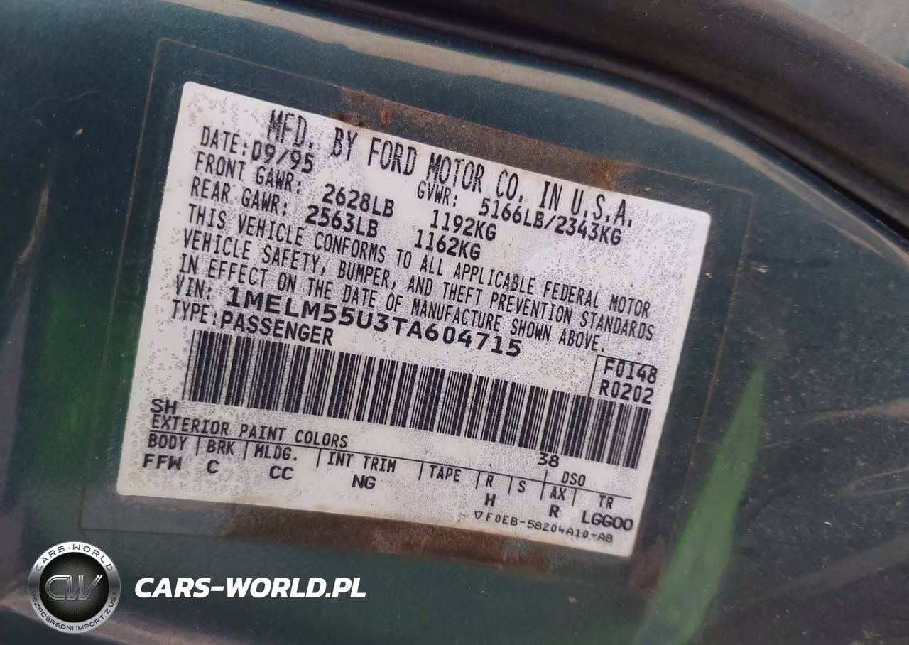 1996 Mercury Sable Gs VIN:1MELM55U3TA604715 - 9