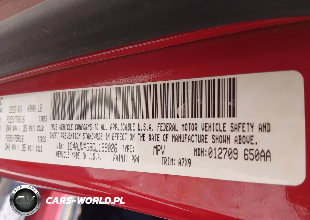 2012 Jeep Wrangler Sport VIN:1C4AJWAG8CL199026 - 9