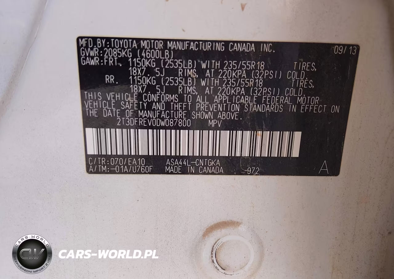 2013 Toyota Rav4 Limited VIN:2T3DFREV0DW087800 - 9