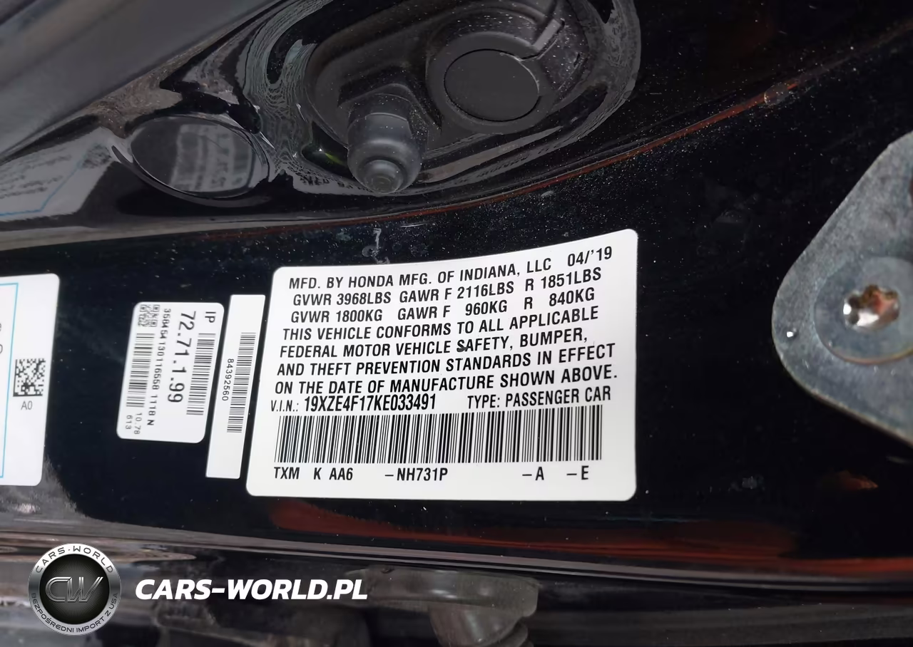 2019 Honda Insight Lx VIN:19XZE4F17KE033491 - 9