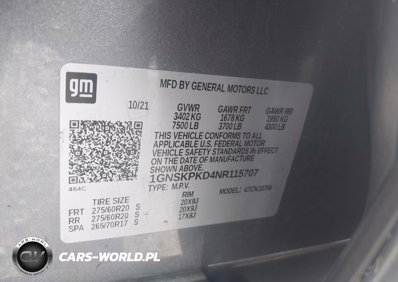 2022 Chevrolet Tahoe 4Wd Z71 VIN:1GNSKPKD4NR115707 - 9