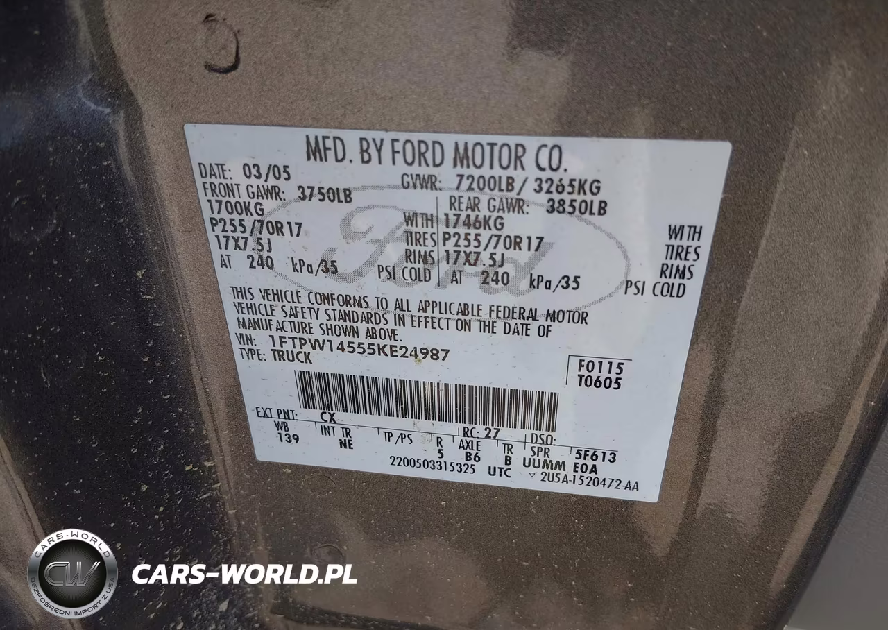 2005 Ford F-150 Fx4-Lariat-Xlt VIN:1FTPW14555KE24987 - 9