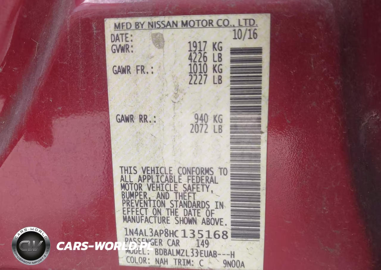 2017 Nissan Altima 2.5 Sv VIN:1N4AL3AP8HC135168 - 9