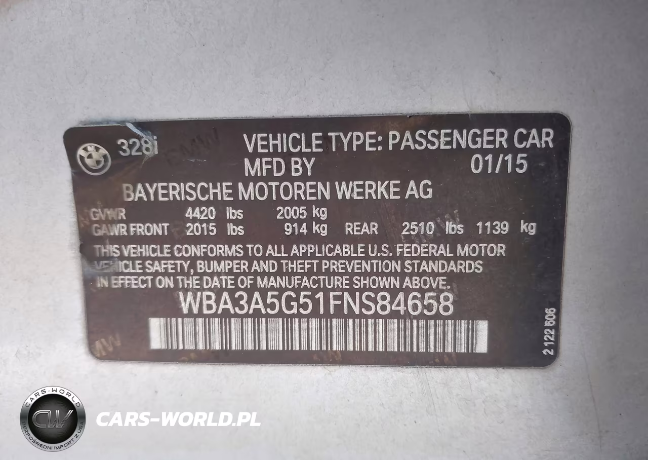 2015 BMW 328I VIN:WBA3A5G51FNS84658 - 9