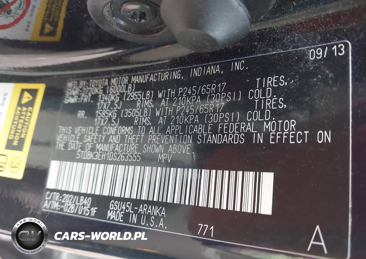 2013 Toyota Highlander Se V6 VIN:5TDBK3EH1DS263555 - 9
