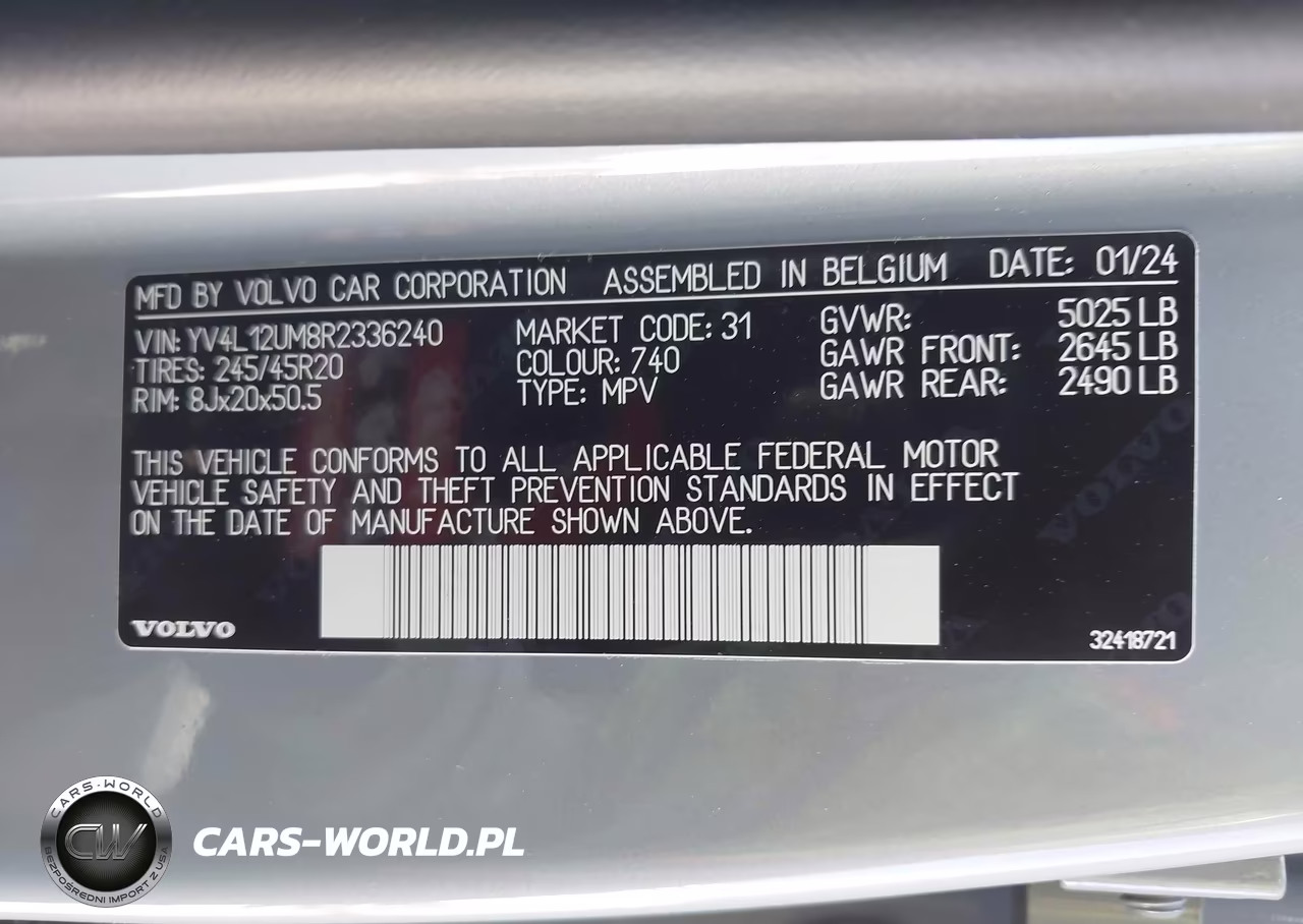2024 Volvo Xc40 B5 Ultimate Dark Theme VIN:YV4L12UM8R2336240 - 9