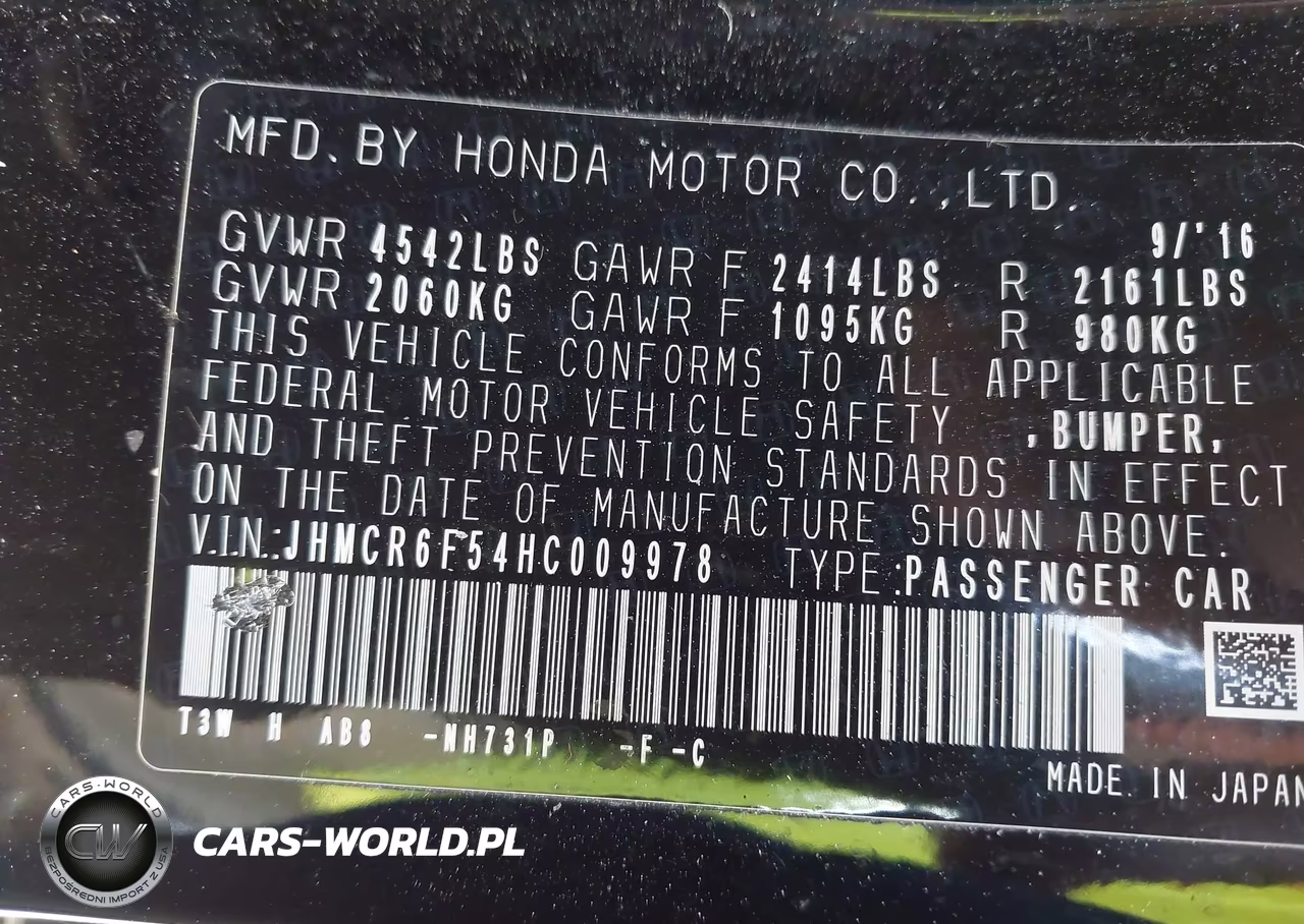 2017 Honda Accord Hybrid Ex-L VIN:JHMCR6F54HC009978 - 9