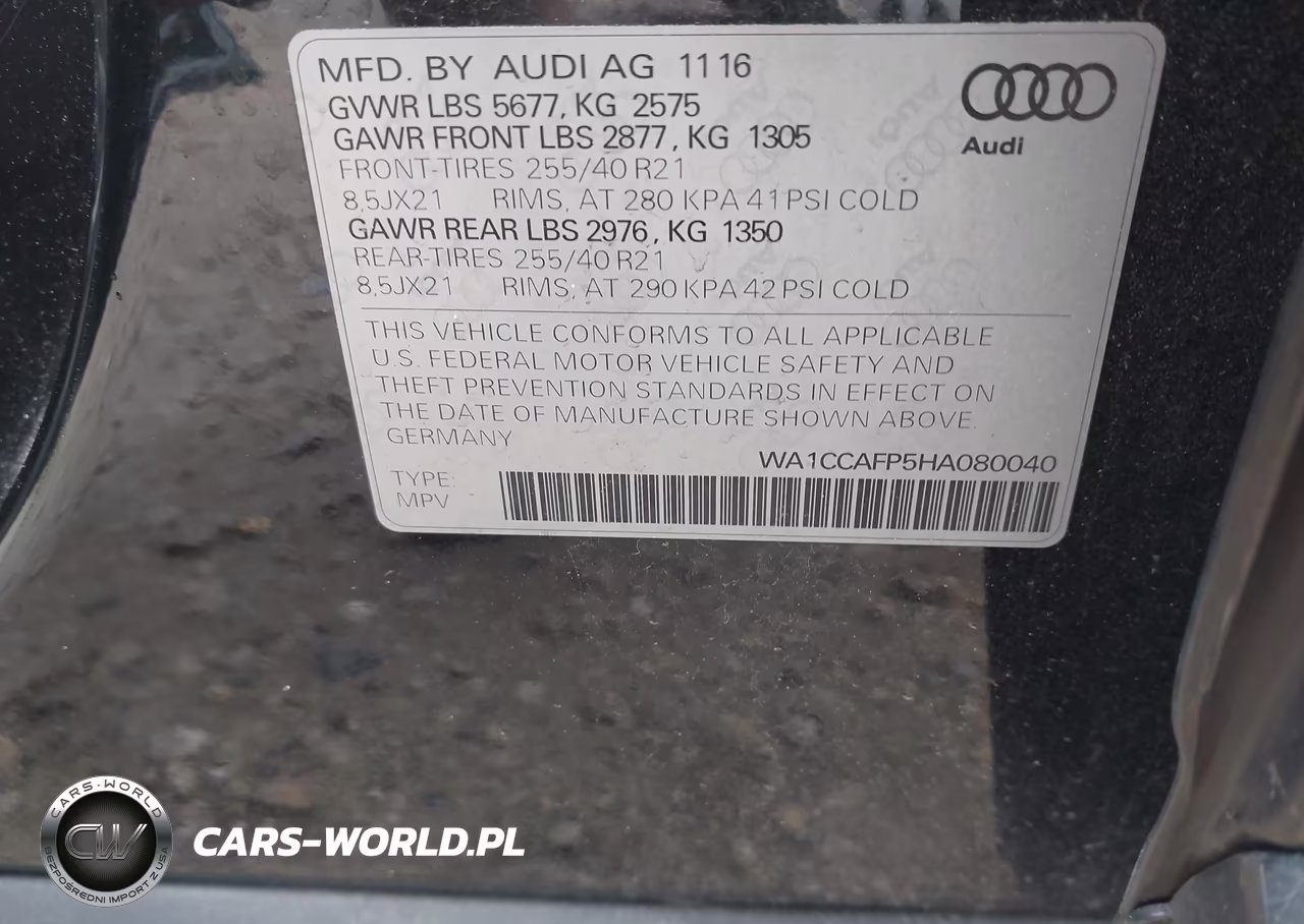 2017 Audi Sq5 3.0T Premium Plus VIN:WA1CCAFP5HA080040 - 9