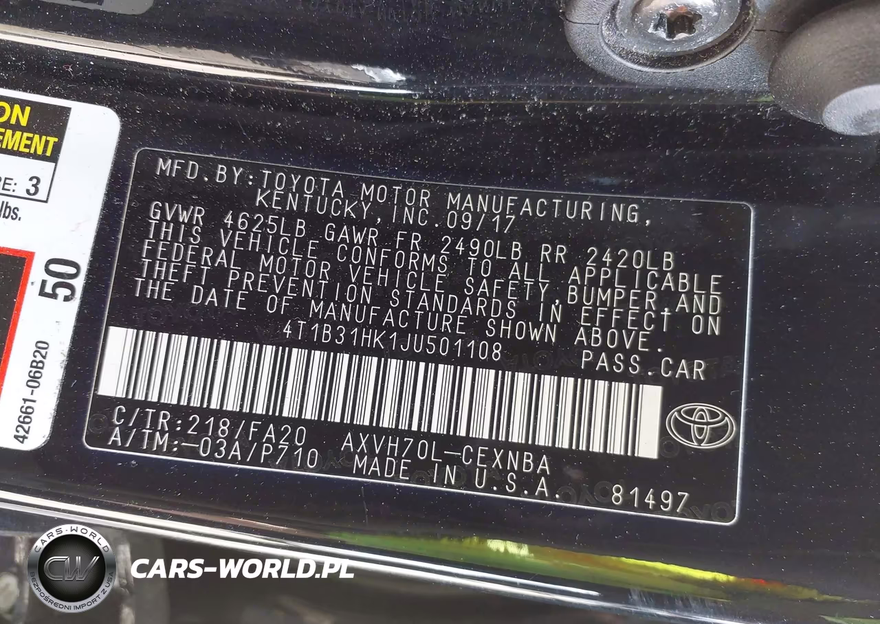 2018 Toyota Camry Hybrid Le VIN:4T1B31HK1JU501108 - 9