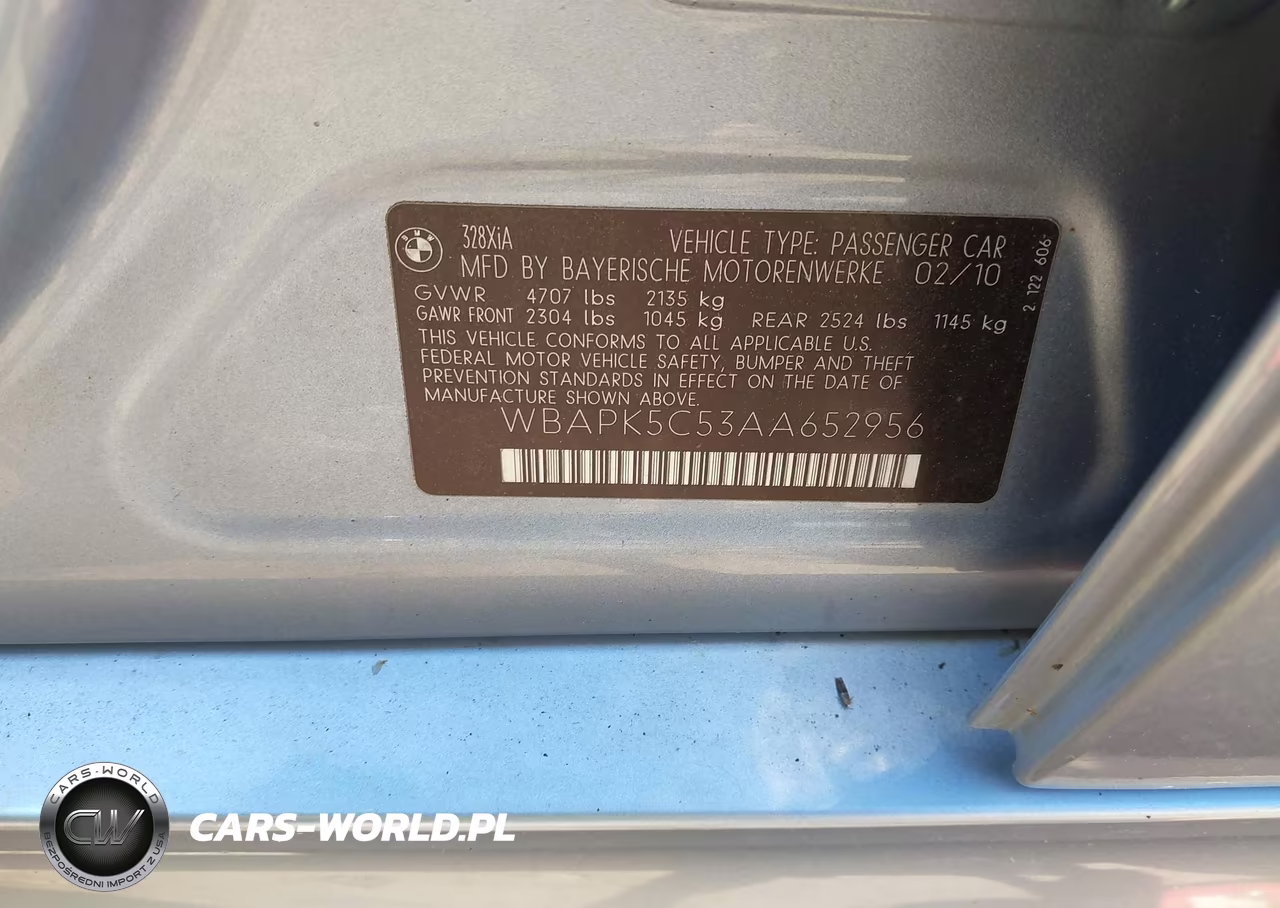 2010 BMW 328I xDrive VIN:WBAPK5C53AA652956 - 9