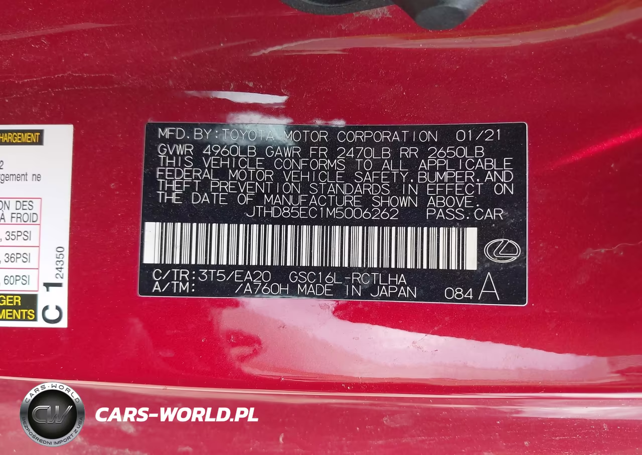 2021 Lexus Rc 300 VIN:JTHD85EC1M5006262 - 9