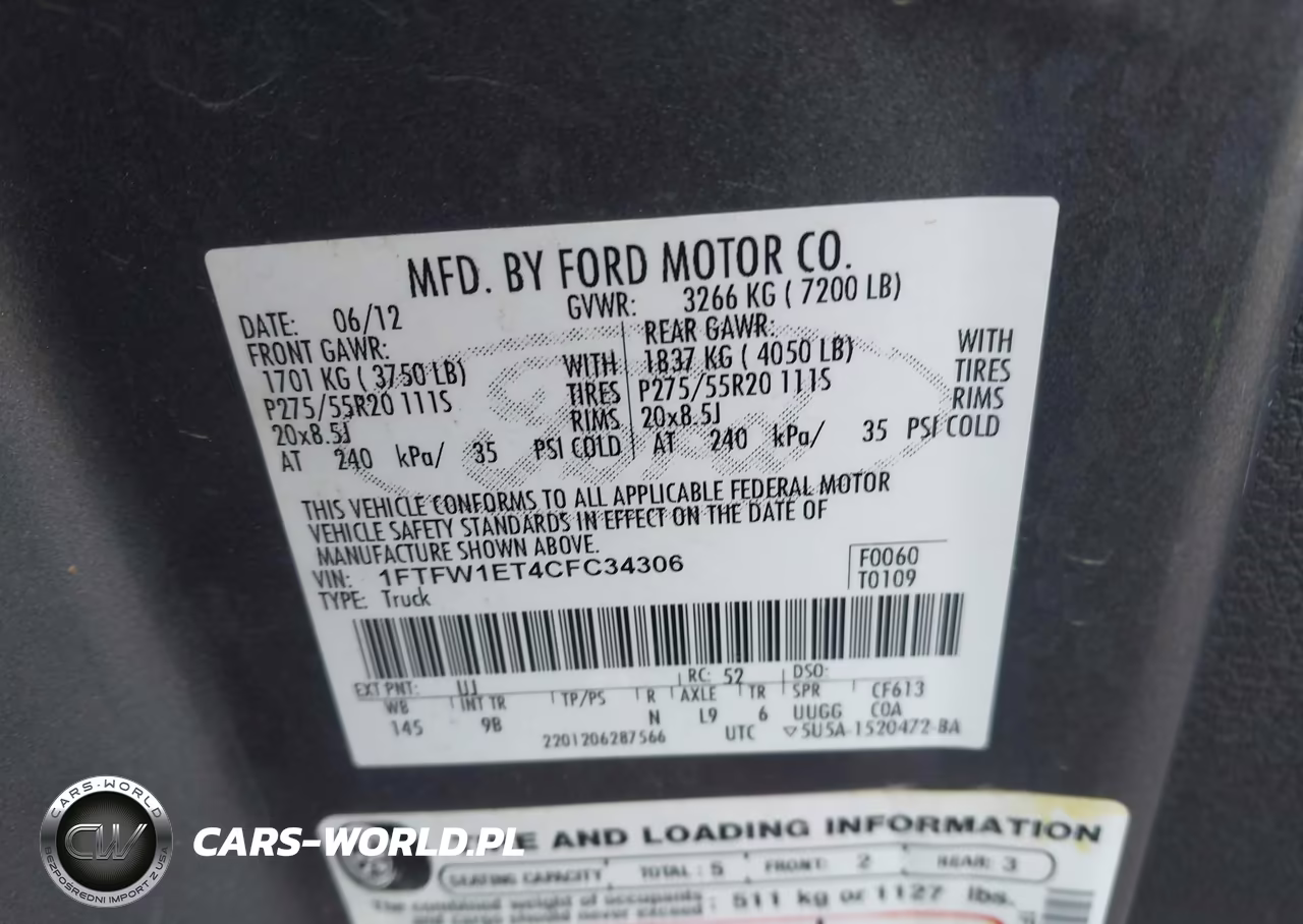 2012 Ford F-150 Platinum VIN:1FTFW1ET4CFC34306 - 9