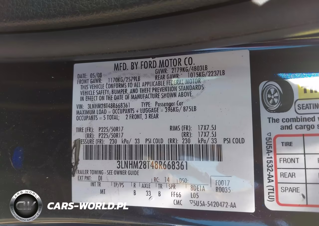2008 Lincoln Mkz VIN:3LNHM28T48R668361 - 9