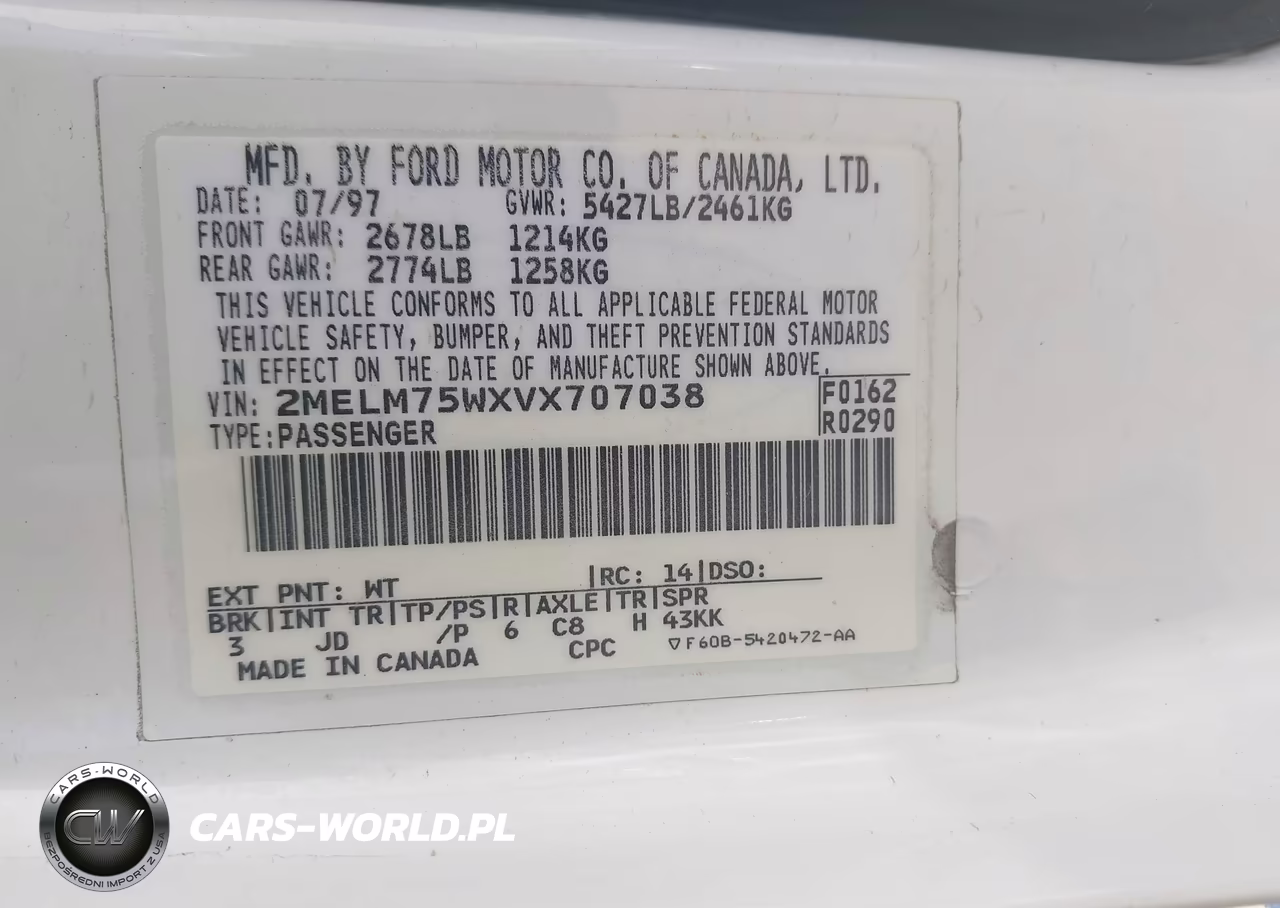 1997 Mercury Grand Marquis Ls VIN:2MELM75WXVX707038 - 9