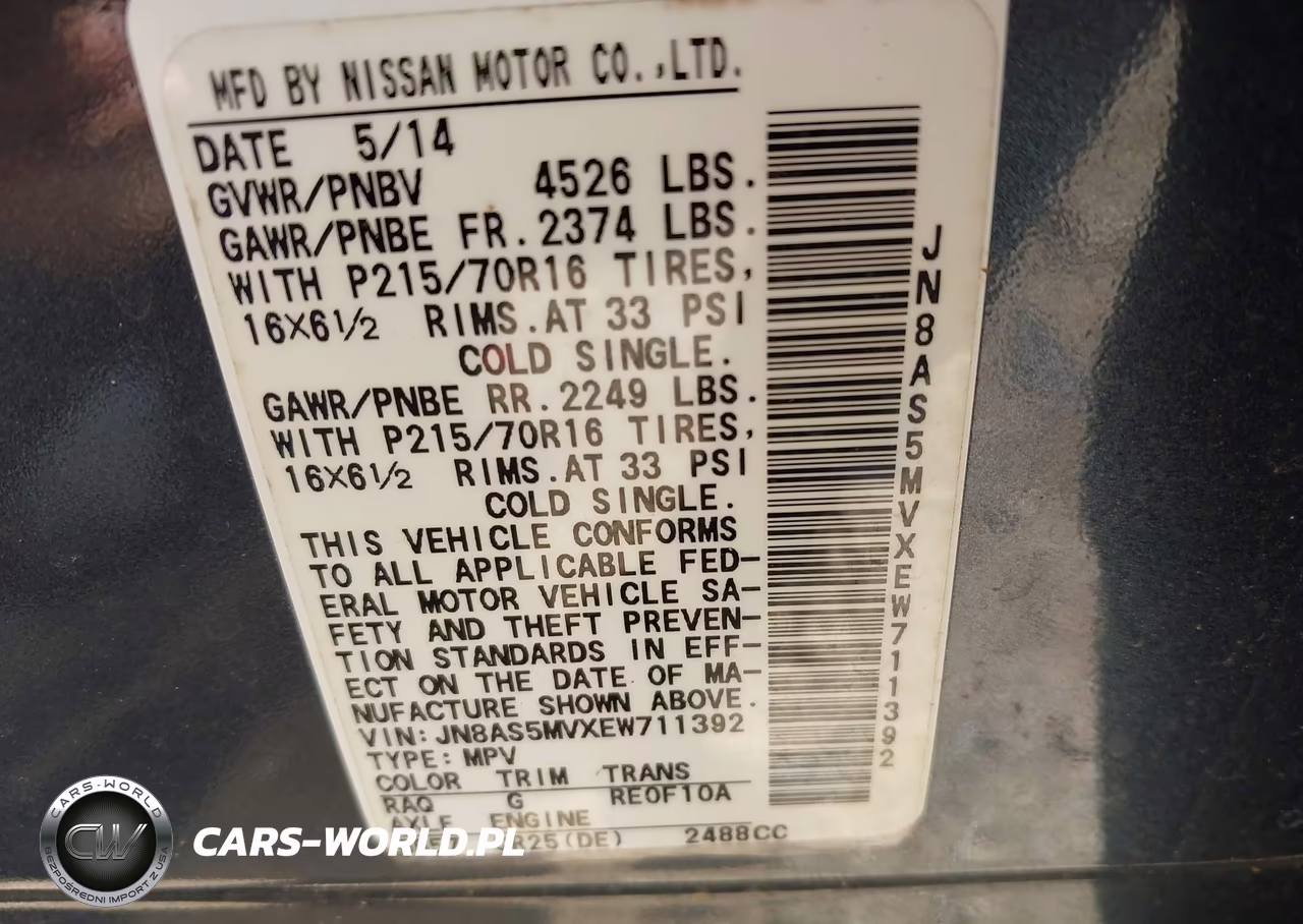 2014 Nissan Rogue Select S VIN:JN8AS5MVXEW711392 - 9