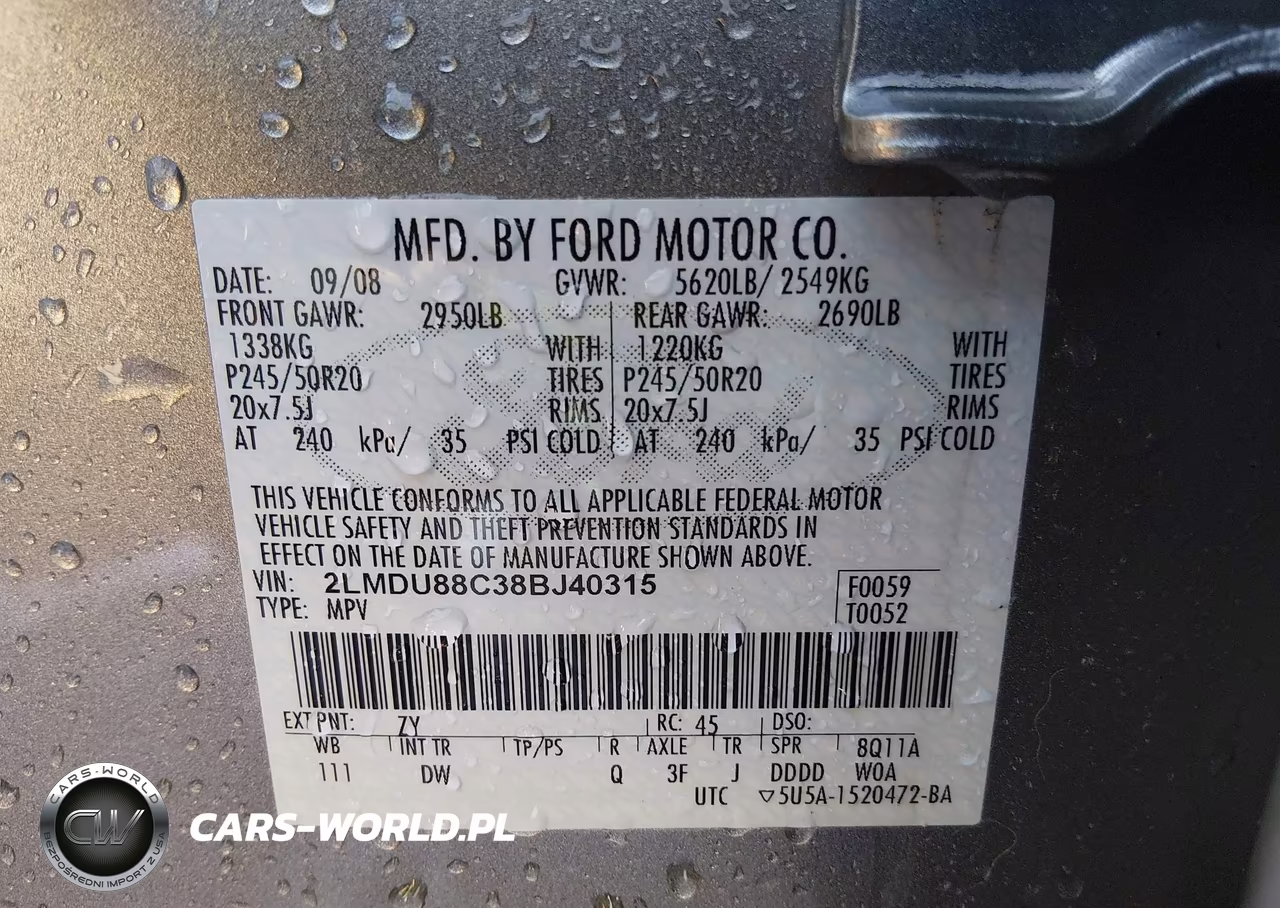 2008 Lincoln Mkx VIN:2LMDU88C38BJ40315 - 9