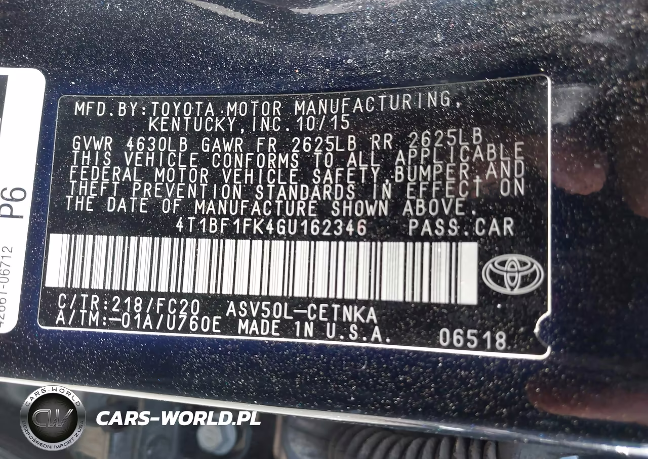 2016 Toyota Camry Le VIN:4T1BF1FK4GU162346 - 9