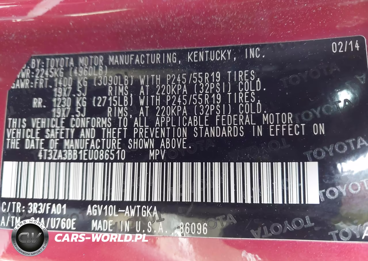2014 Toyota Venza Le VIN:4T3ZA3BB1EU086510 - 9