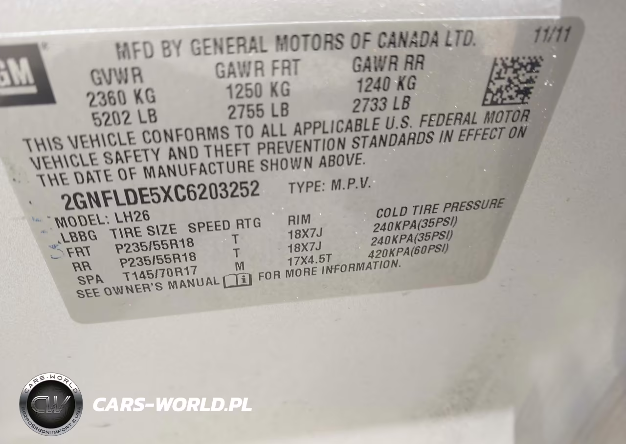 2012 Chevrolet Equinox 1Lt VIN:2GNFLDE5XC6203252 - 9